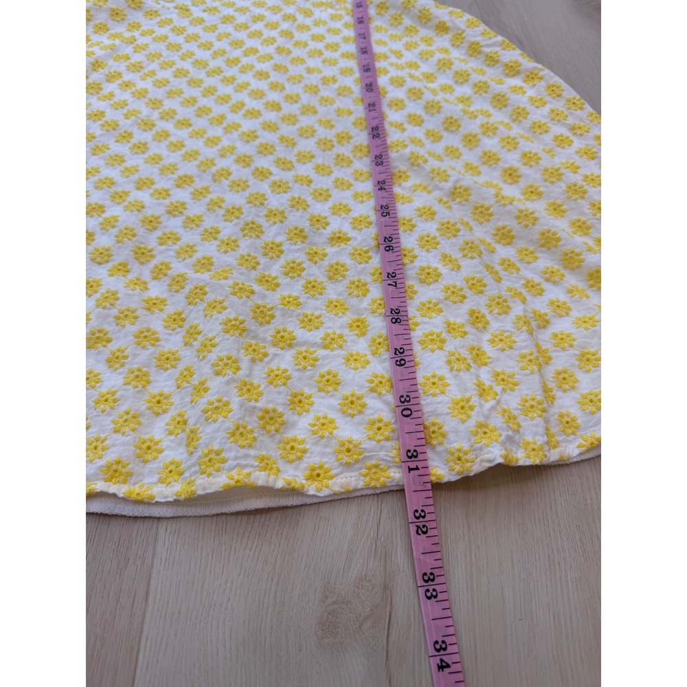 Mi Ami Mini Dress Womens Small Yellow Floral Tie Shoulder Embroidered Sundress - Picture 7 of 8